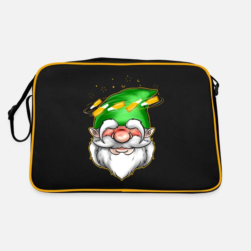 Gnome avec mal de tête de bouteilles sur St Patrick Sac Retro