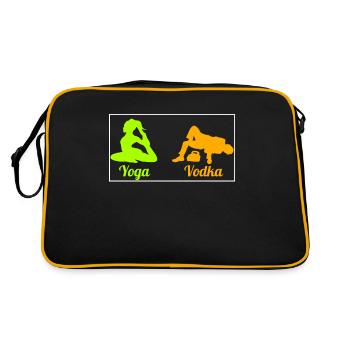 Difference Between Yoga And Vodka St Patricks Day - Retro Tasche - Schwarz/Gold - Hinten