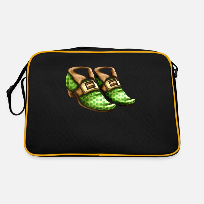 Chaussures de trèfle vert d’un lutin porté sur St Sac Retro