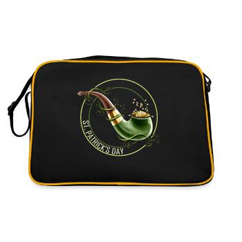 An Old Pipe Spilling Golden Coins On St Patricks - Retro Bag - black/gold - Back