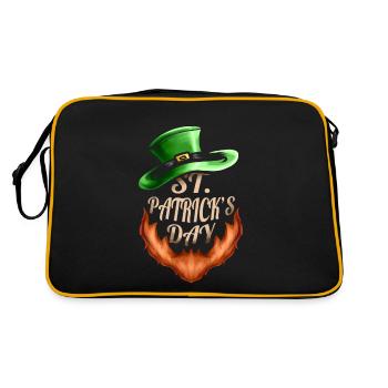 Green Hat And Red Beard Logo For St Patricks Day - Retro Bag - black/gold - Back