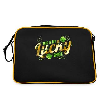 This Is My Lucky Shirt For St Patricks Day - Retro Tasche - Schwarz/Gold - Hinten