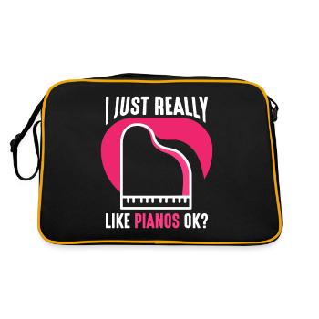 I just like pianos very much player piano - Retro Bag - black/gold - Back