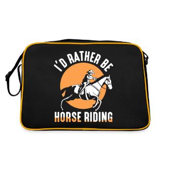 I would rather go horseback riding rider horse - Retro Bag - black/gold - Back