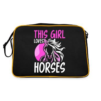 Cette fille aime les chevaux maman cheval - Sac Retro - noir/or - Dos