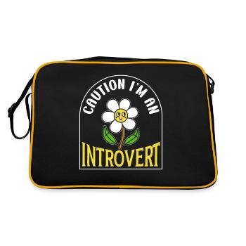 Méfiez-vous que je suis un introverti timide - Sac Retro - noir/or - Dos