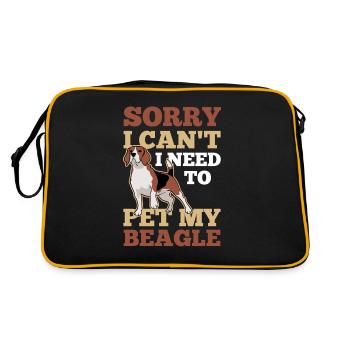 Ne puis-je pas avoir à caresser mon chien beagle - Sac Retro - noir/or - Dos