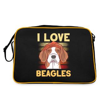 J’adore Beagles lover Beagle chiot chien Beagle - Sac Retro - noir/or - Dos