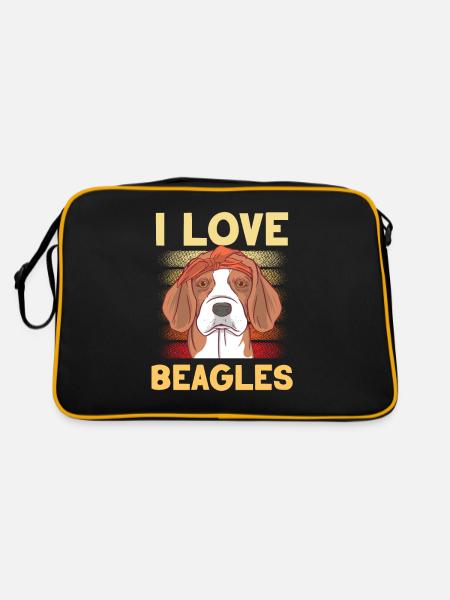J’adore Beagles lover Beagle chiot chien Beagle - Sac Retro - noir/or - Dos