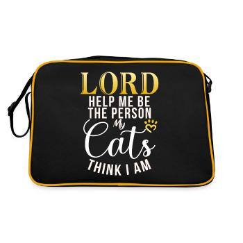 Cadeau Propriétaire de chat Cadeau de chat - Sac Retro - noir/or - Dos