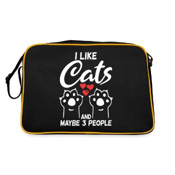 Cadeau Propriétaire de chat Cadeau de chat - Sac Retro - noir/or - Dos