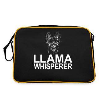 Llama Gift Llama Lover Gift - Retro Bag - black/gold - Back