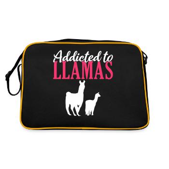 Llama Gift Llama Lover Gift - Retro Bag - black/gold - Back