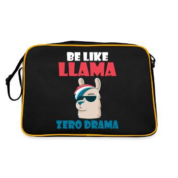 Llama Gift Llama Lover Gift - Retro Bag - black/gold - Back