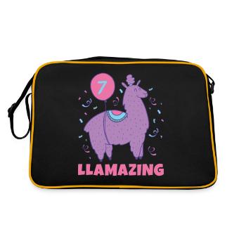 Llama Gift Llama Lover Gift - Retro Bag - black/gold - Back