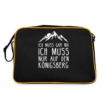 Königsberg I Harz Brockenbahn Walpurgis Motiv für - Retro Tasche - Schwarz/Gold - Hinten