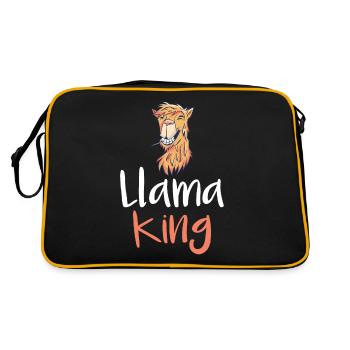 Llama Gift Llama Lover Gift - Retro Bag - black/gold - Back