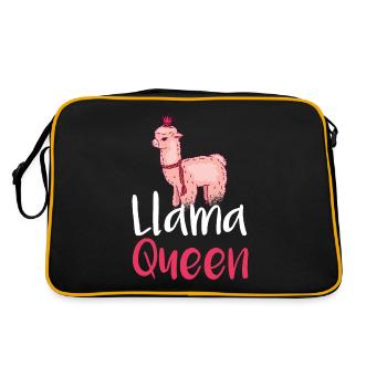 Llama Gift Llama Lover Gift - Retro Bag - black/gold - Back