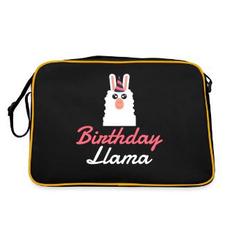 Llama Gift Llama Lover Gift - Retro Bag - black/gold - Back