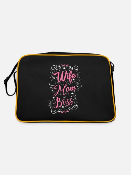 Femme Maman Boss pour toutes les mamans - Sac Retro - noir/or - Dos