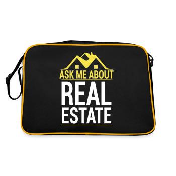Ask me about real estate Funny pun Immo - Retro Bag - black/gold - Back