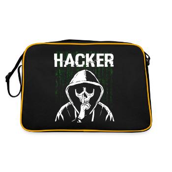 Hacker Skull Hacking Programmation Dark Net - Sac Retro - noir/or - Dos