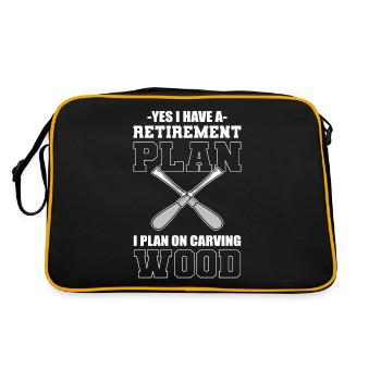 I Do Have A Retirement Plan I Plan On Carving - Retro Tasche - Schwarz/Gold - Hinten