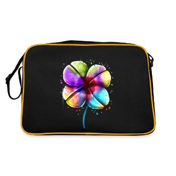 LGBTQ Colorful Four Leaf Clover Shamrock St - Sac Retro - noir/or - Dos