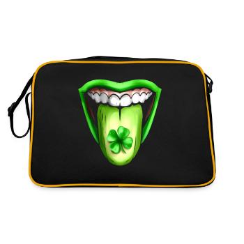 Trèfle lors de la fête de la Saint-Patrick - Sac Retro - noir/or - Dos