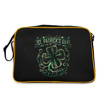 Vintage Label Four Leaf Clover Shamrock On St - Sac Retro - noir/or - Dos