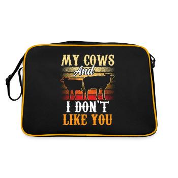 Mes vaches et je ne t’aime pas Vache Vache laitière - Sac Retro - noir/or - Dos