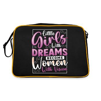 Les filles qui rêvent deviennent des femmes visionnaires - Sac Retro - noir/or - Dos