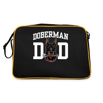 Doberman Papa Doberman Doberman Chiens - Sac Retro - noir/or - Dos