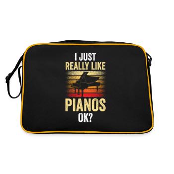 I just like pianos very much piano players - Retro Bag - black/gold - Back
