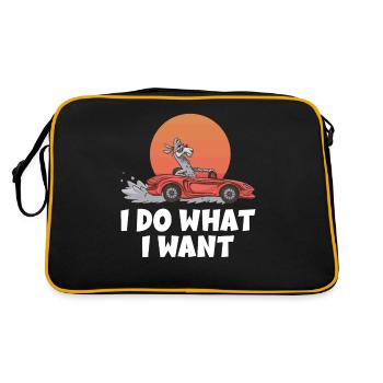 Llama Gift Llama Lover Gift - Retro Bag - black/gold - Back