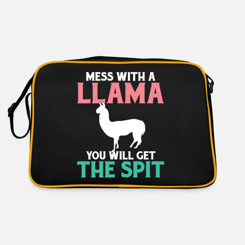 Lama Geschenk Lama Liebhaber Geschenk Retro Tasche