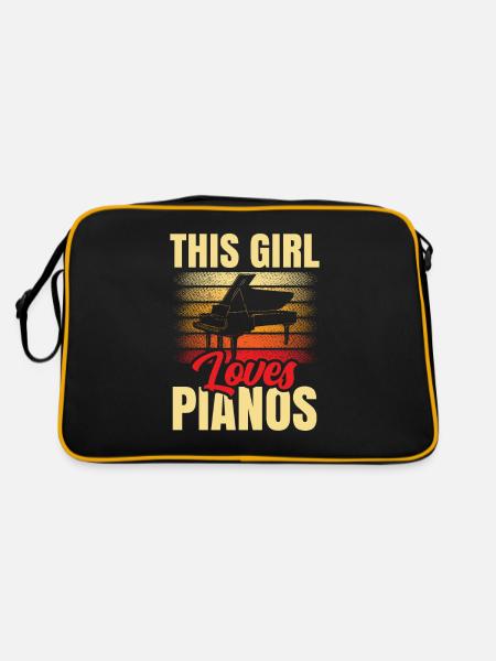 Cette fille aime pianiste - Sac Retro - noir/or - Dos