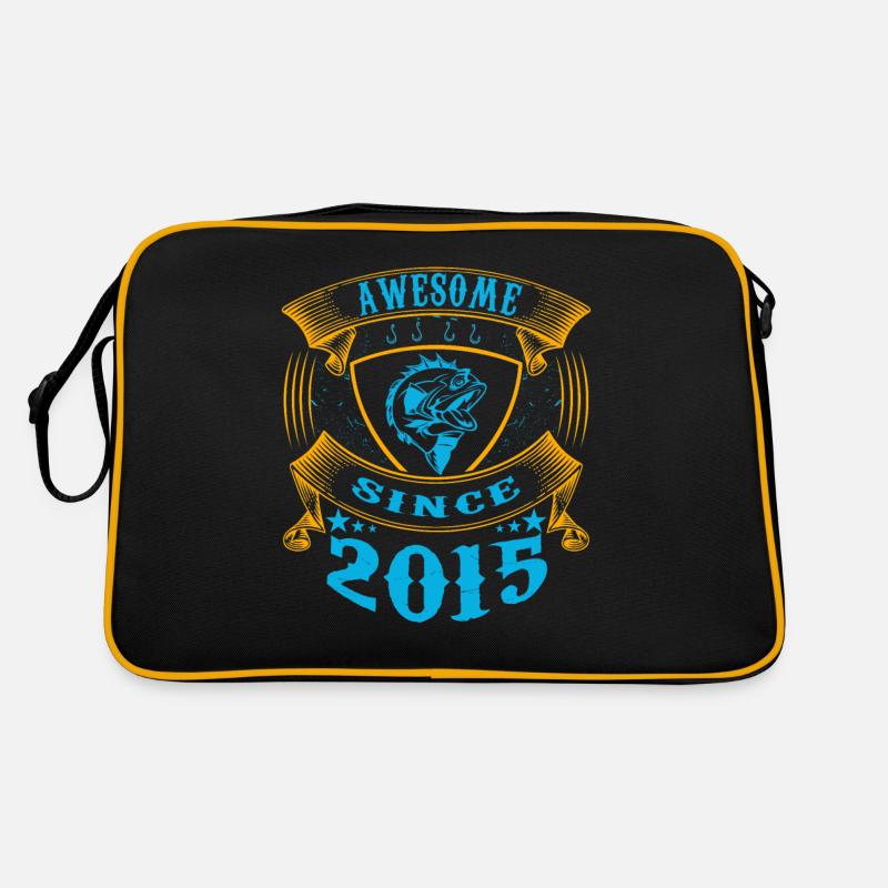 Awesome since 2015. Angel, Angler Birthday Retro Bag