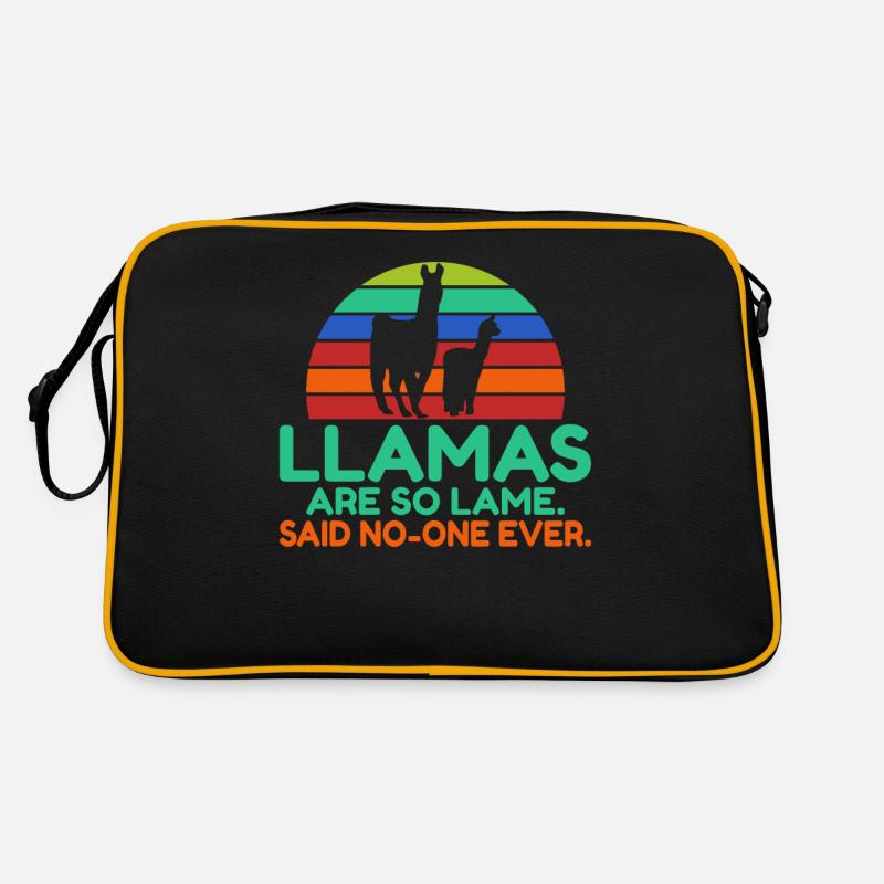 Llama Gift Llama Lover Gift - Retro Bag - black/gold