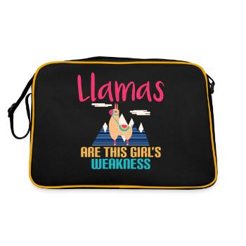 Llama Gift Llama Lover Gift - Retro Bag - black/gold - Back