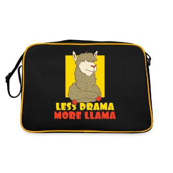 Llama Gift Llama Lover Gift - Retro Bag - black/gold - Back