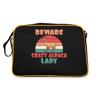 Llama Gift Llama Lover Gift - Retro Bag - black/gold - Back