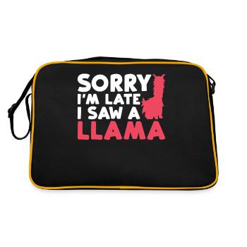 Llama Gift Llama Lover Gift - Retro Bag - black/gold - Back