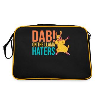 Llama Gift Llama Lover Gift - Retro Bag - black/gold - Back