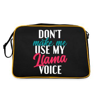 Llama Gift Llama Lover Gift - Retro Bag - black/gold - Back