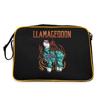 Llama Gift Llama Lover Gift - Retro Bag - black/gold - Back