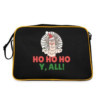 Llama Gift Llama Lover Gift - Retro Bag - black/gold - Back