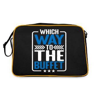 Which Way To The Buffet 23 - Retro Tasche - Schwarz/Gold - Hinten