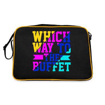 Which Way To The Buffet 24 - Retro Tasche - Schwarz/Gold - Hinten