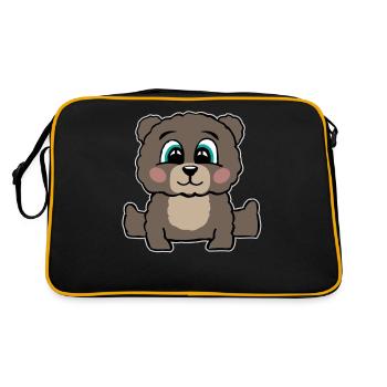 Teddy Bear Teddy Bear Cuddly Toy Motif Gift - Retro Bag - black/gold - Back